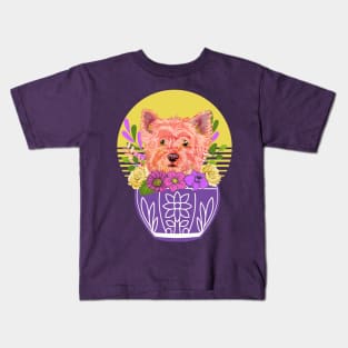 Cairn Terrier with Flowers Kids T-Shirt